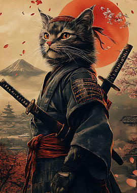 Samurai Cat Warrior