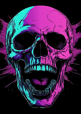 Vibrant Skull Illustration
