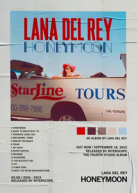 Lana Del Rey Honeymoon Album Poster