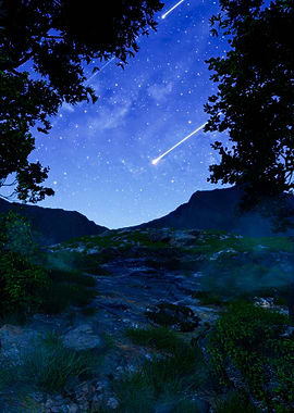 Night Sky with Shooting Stars