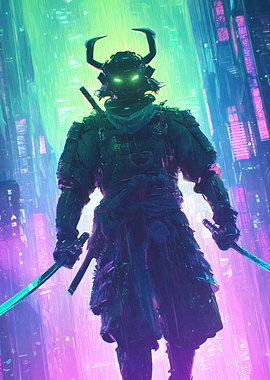 Cyberpunk Samurai Warrior