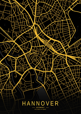 Golden Hannover City Map