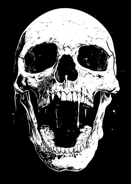 Screaming Skull Illustration