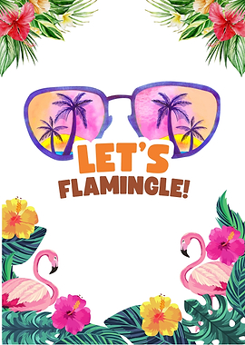 Let's Flamingle Tropical Illustration
