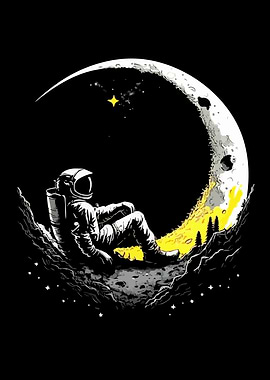 Astronaut Resting on the Moon