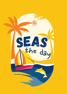 Seas the Day Beach Illustration