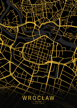 Golden Wroclaw City Map
