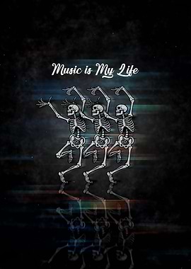Dancing Skeletons with Music Quote