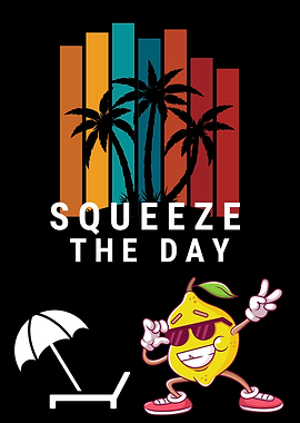 Squeeze the Day Lemon Cartoon