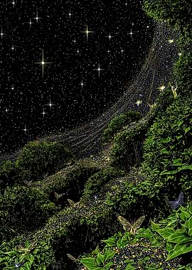 Enchanted Forest Night Sky