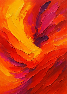 Abstract Painting: Fiery Colors