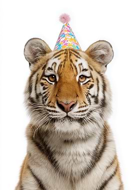 Tiger Cub with Party Hat