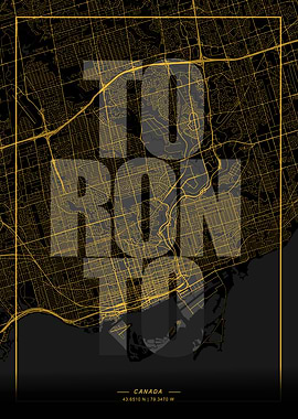 Toronto City Map Art