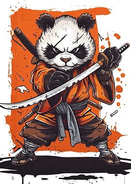 Panda Samurai Warrior