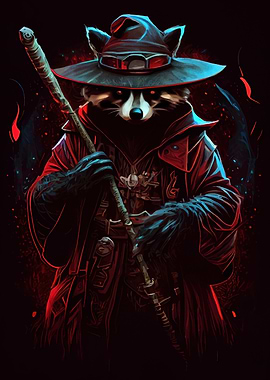 Raccoon Wizard Staff