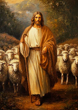 Jesus Christ the Good Shepherd Painting