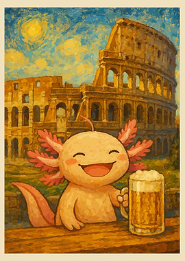 Axolotl with Beer at the Colosseum