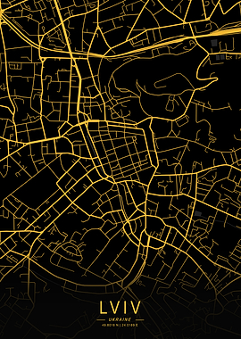 Golden Lviv City Map