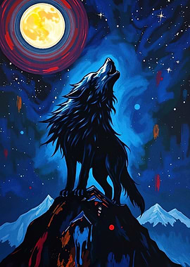 Wolf Moon Painting