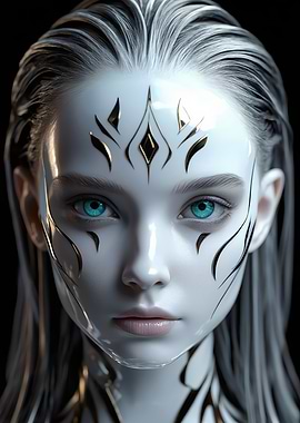 Albino Woman with Golden Markings