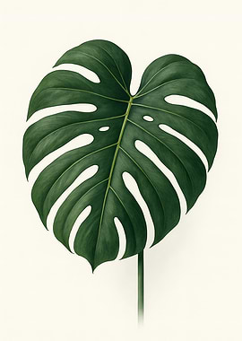 Monstera Leaf Botanical Illustration