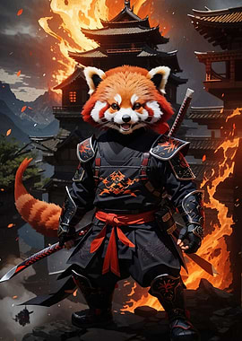 Panda Samurai Warrior
