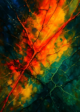 Abstract Porcelain #76 - Abstract Veins of Color