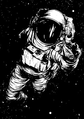 Monochrome Astronaut in Space