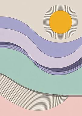 Abstract Landscape with Sun