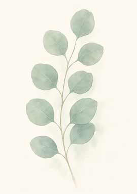 Eucalyptus Branch Watercolor