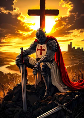Knight at Sunset