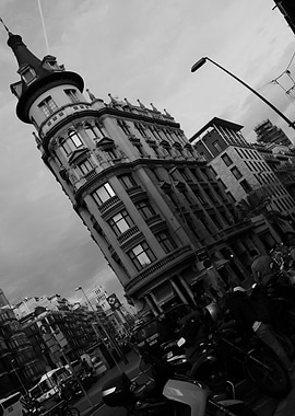 Barcelona Building Black and White