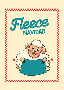 Fleece Navidad Cartoon Sheep Illustration