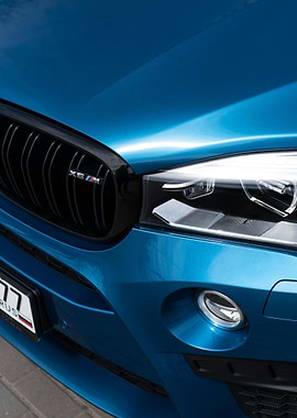 Blue BMW X5 M Front View