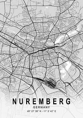 Nuremberg Light City Map