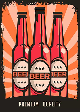Premium Quality Beer Bottles Illustration