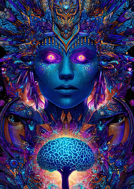 Psychedelic Brain Goddess