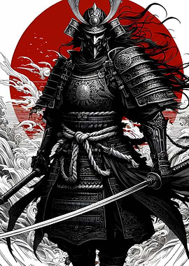 Samurai Warrior with Katana and Armor