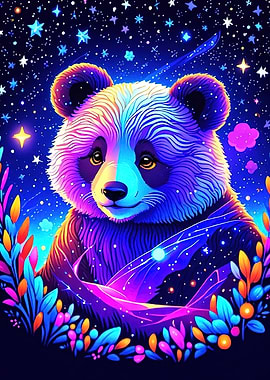 Cosmic Panda Starry Night