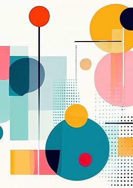 Abstract Geometric Shapes Composition