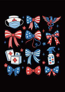 Patriotic Healthcare and Hygiene Pattern 4th Of July