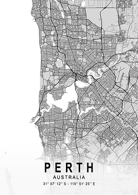 Perth Light City Map