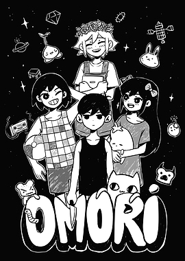 Omori Game Characters Black and White