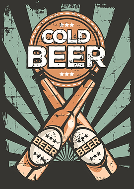 Cold Beer Vintage Poster