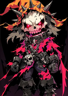 Spiked Skull Character Illustration