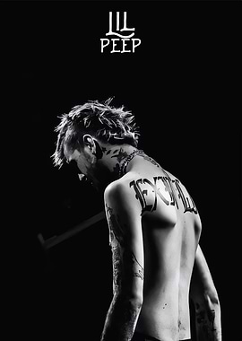 Lil Peep Black and White Portrait