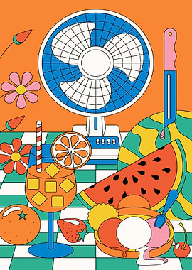 Summer Still Life with Fan