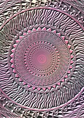 Pink Embossed Mandala