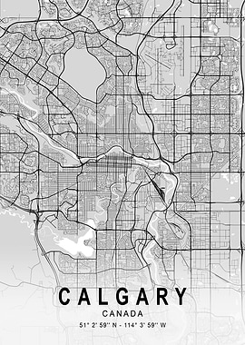 Calgary Light City Map