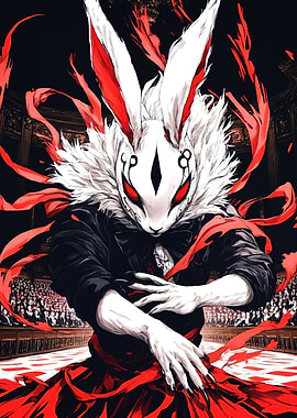Rabbit Masked Figure Courtroom
